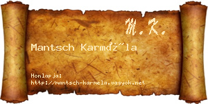 Mantsch Karméla névjegykártya